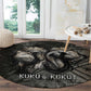 Egypt Kek and Kauket Round Carpet Ancient Void Theme with Frog and Serpent Duality