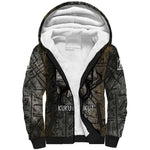 Egypt Kek and Kauket Sherpa Hoodie Ancient Void Theme with Frog and Serpent Duality