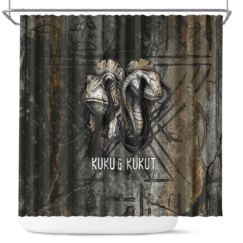 Egypt Kek and Kauket Shower Curtain Ancient Void Theme with Frog and Serpent Duality