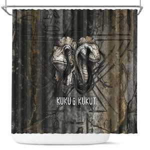 Egypt Kek and Kauket Shower Curtain Ancient Void Theme with Frog and Serpent Duality