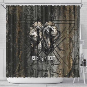 Egypt Kek and Kauket Shower Curtain Ancient Void Theme with Frog and Serpent Duality
