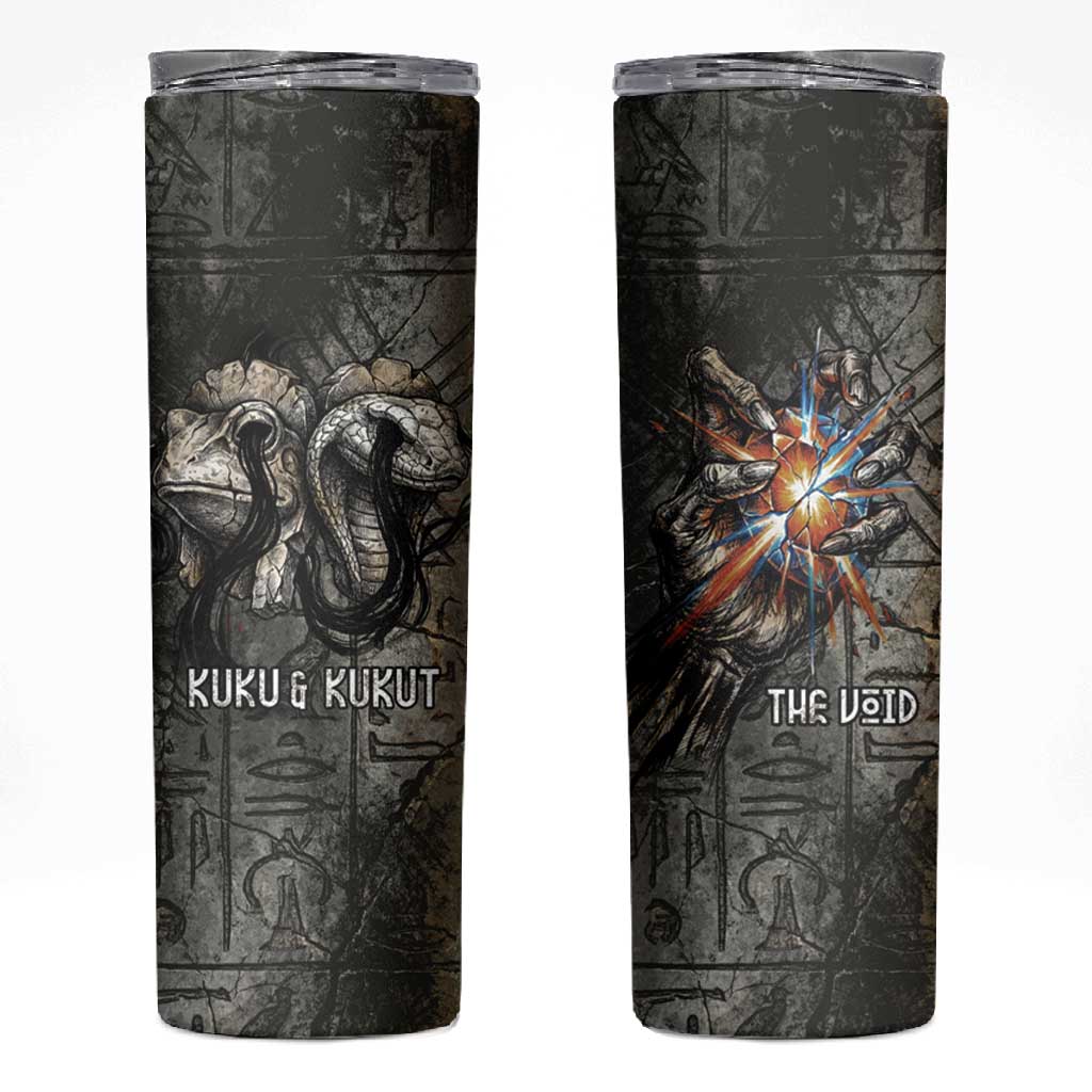 Egypt Kek and Kauket Skinny Tumbler Ancient Void Theme with Frog and Serpent Duality