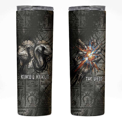 Egypt Kek and Kauket Skinny Tumbler Ancient Void Theme with Frog and Serpent Duality