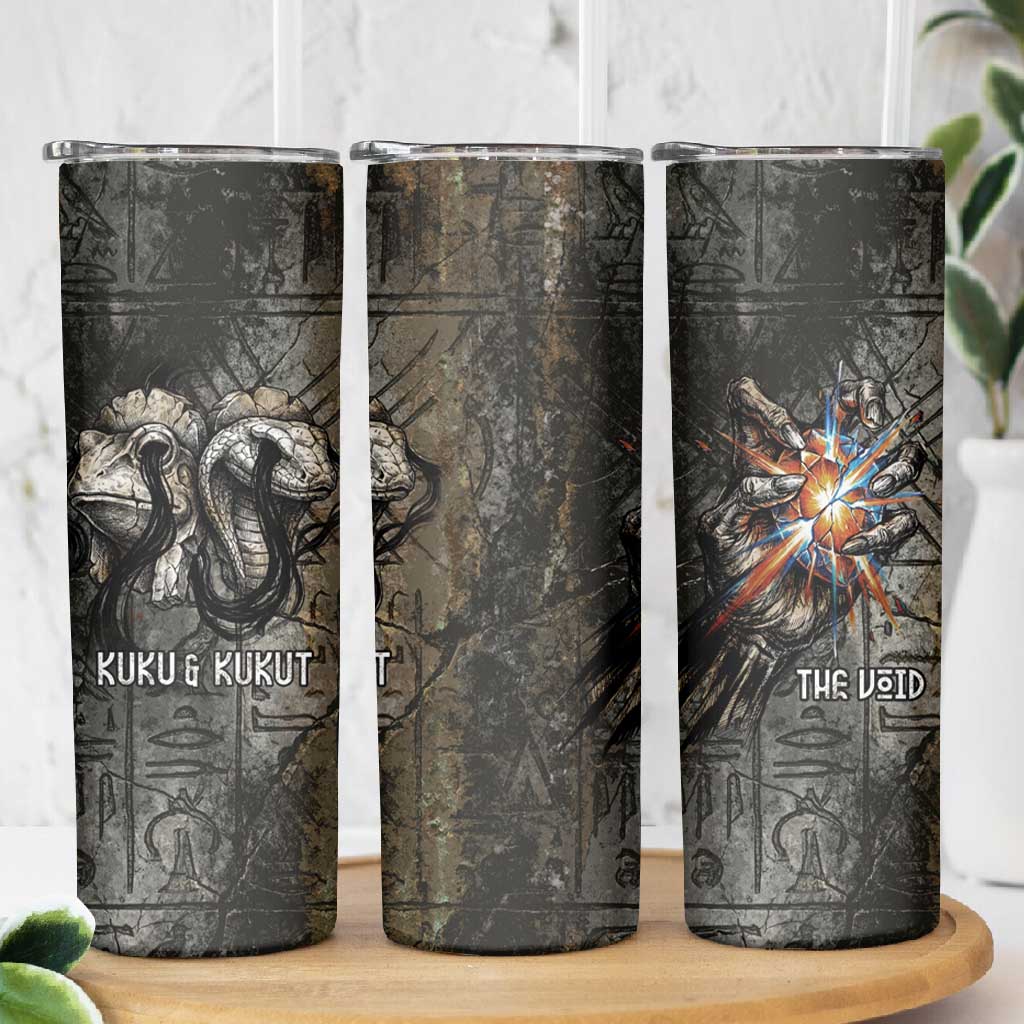 Egypt Kek and Kauket Skinny Tumbler Ancient Void Theme with Frog and Serpent Duality