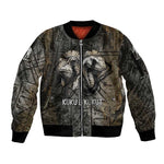 Egypt Kek and Kauket Sleeve Zip Bomber Jacket Ancient Void Theme with Frog and Serpent Duality