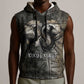 Egypt Kek and Kauket Sleeveless Hoodie Ancient Void Theme with Frog and Serpent Duality