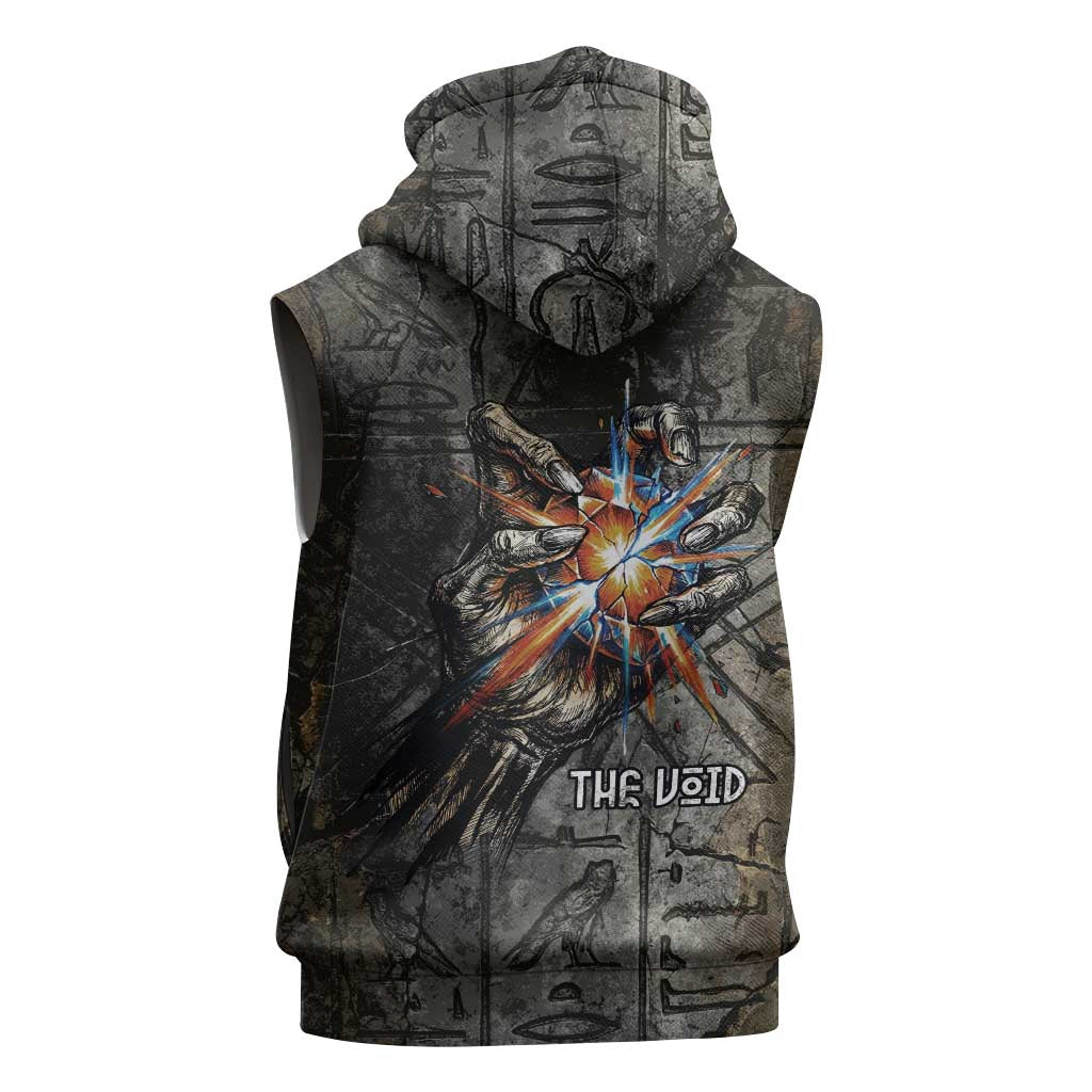Egypt Kek and Kauket Sleeveless Zip Hoodie Ancient Void Theme with Frog and Serpent Duality