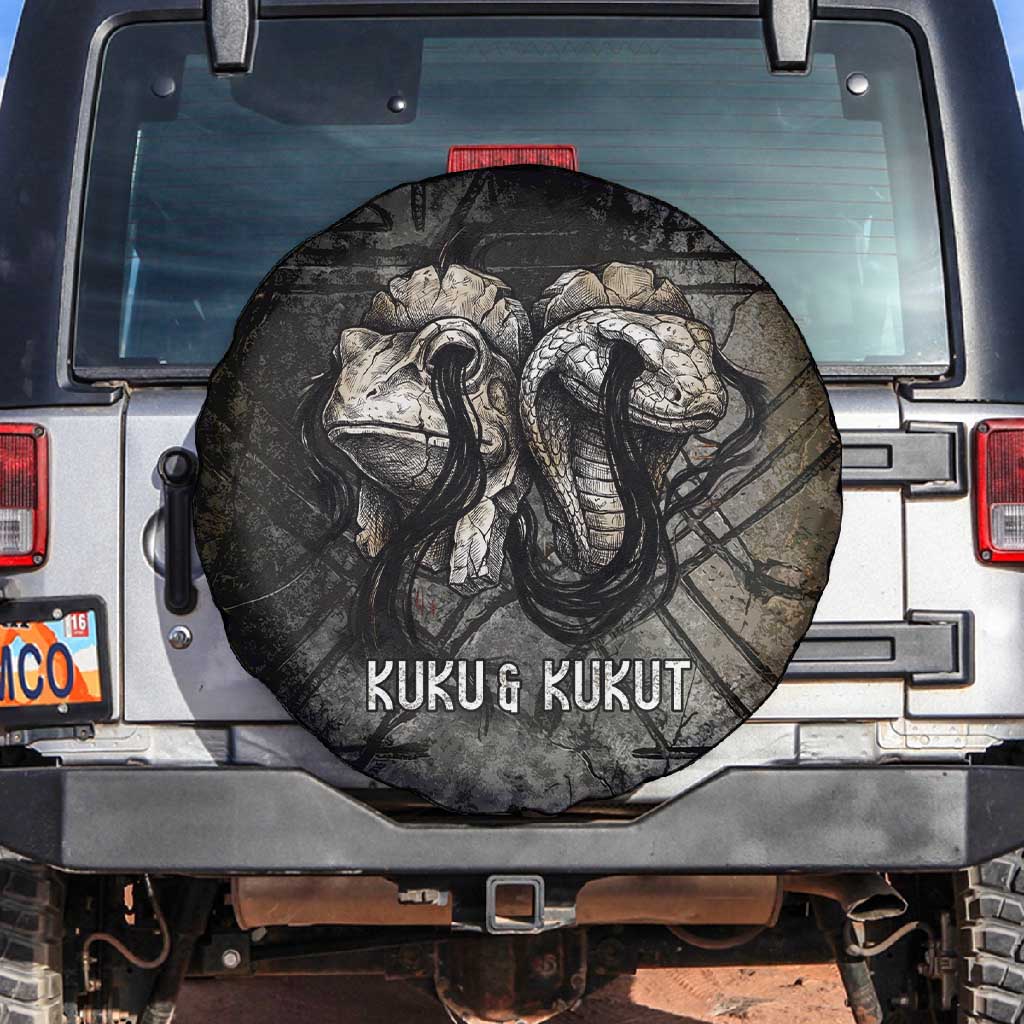 Egypt Kek and Kauket Spare Tire Cover Ancient Void Theme with Frog and Serpent Duality