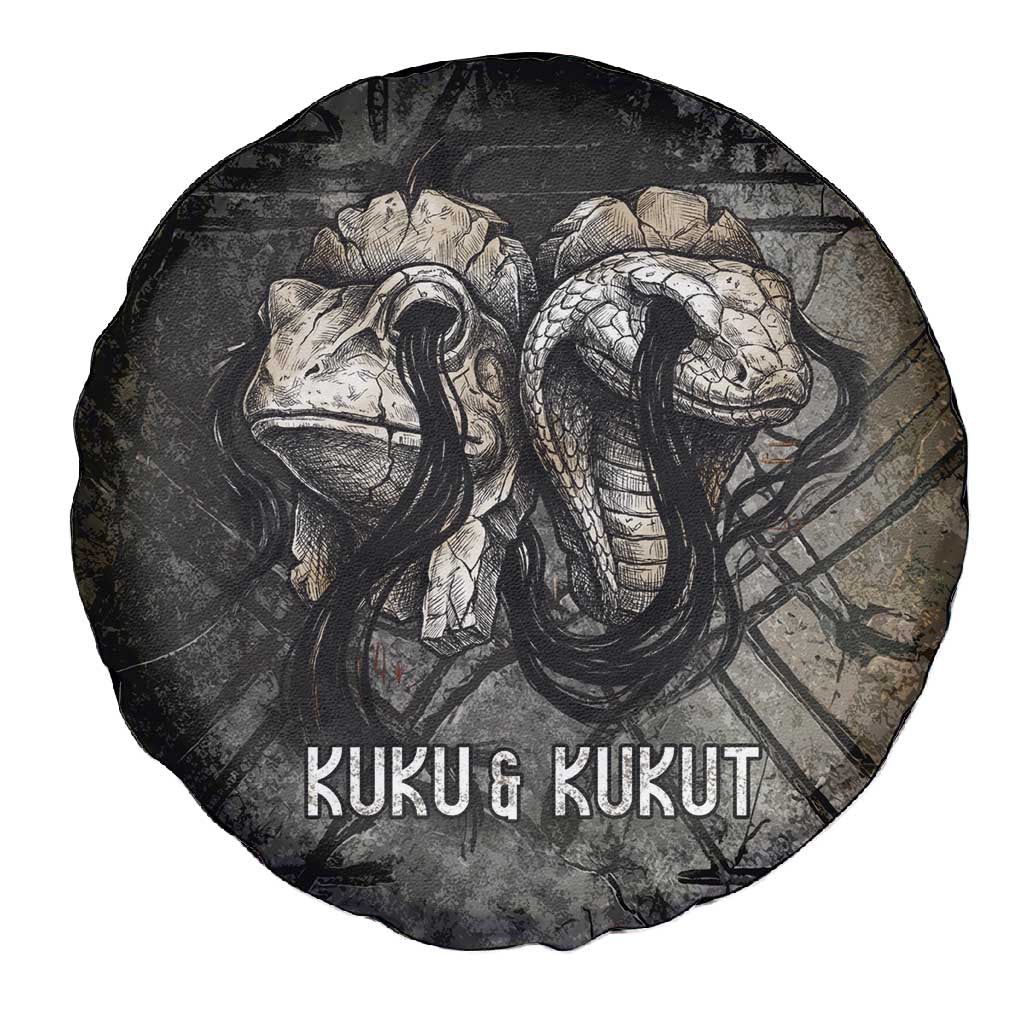 Egypt Kek and Kauket Spare Tire Cover Ancient Void Theme with Frog and Serpent Duality