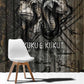 Egypt Kek and Kauket Window Curtain Ancient Void Theme with Frog and Serpent Duality