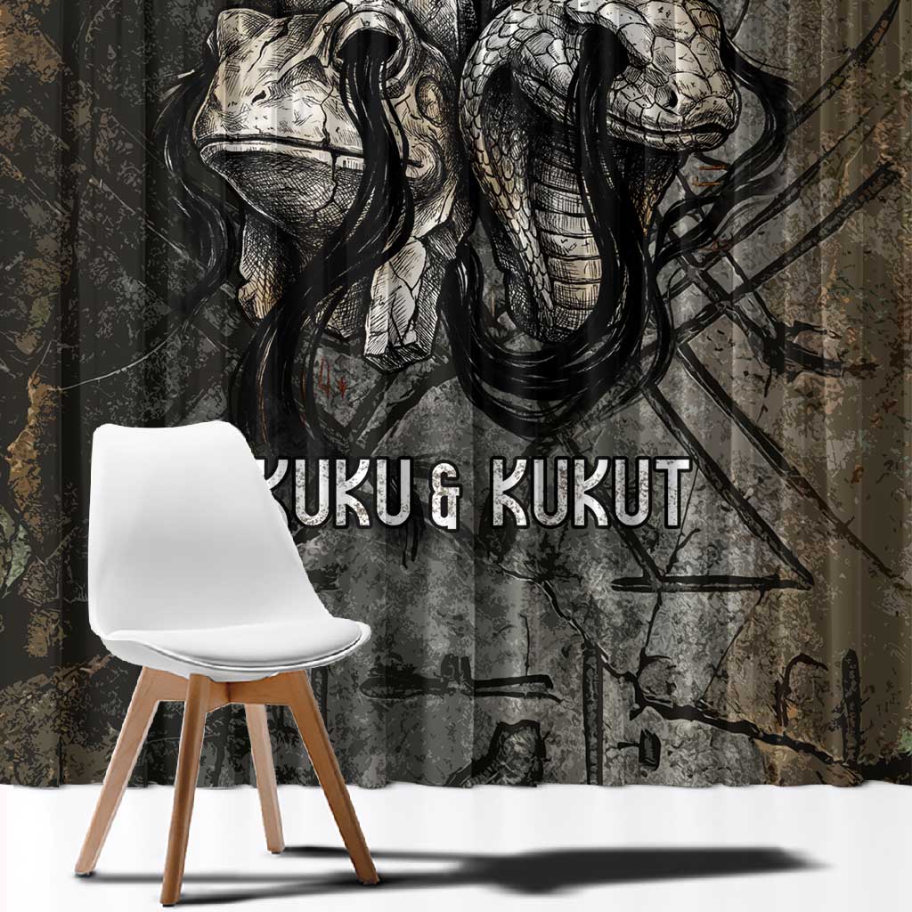 Egypt Kek and Kauket Window Curtain Ancient Void Theme with Frog and Serpent Duality