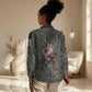Egypt Kek and Kauket Women Casual Shirt Ancient Void Theme with Frog and Serpent Duality
