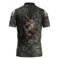 Egypt Kek and Kauket Zipper Polo Shirt Ancient Void Theme with Frog and Serpent Duality