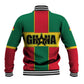 African Ghana Baseball Jacket Flag with Coat of Arms Simple Design
