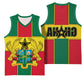 African Ghana Basketball Jersey Flag with Coat of Arms Simple Design - African Pride