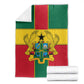 African Ghana Blanket Flag with Coat of Arms Simple Design