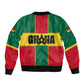African Ghana Bomber Jacket Flag with Coat of Arms Simple Design