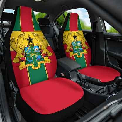 African Ghana Car Seat Cover Flag with Coat of Arms Simple Design