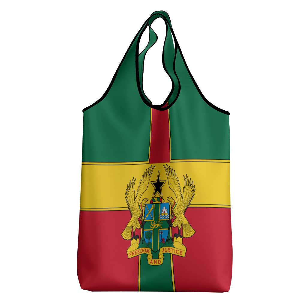 African Ghana Grocery Bag Flag with Coat of Arms Simple Design