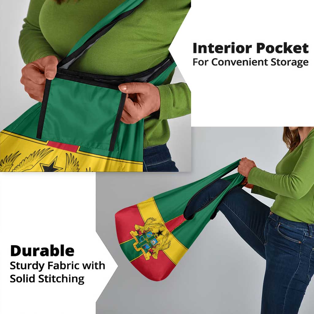 African Ghana Grocery Bag Flag with Coat of Arms Simple Design