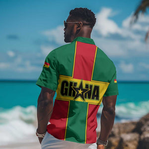 African Ghana Hawaiian Shirt Flag with Coat of Arms Simple Design