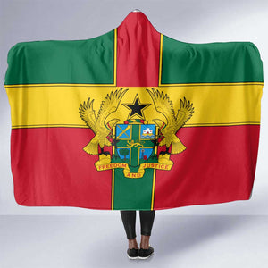 African Ghana Hooded Blanket Flag with Coat of Arms Simple Design