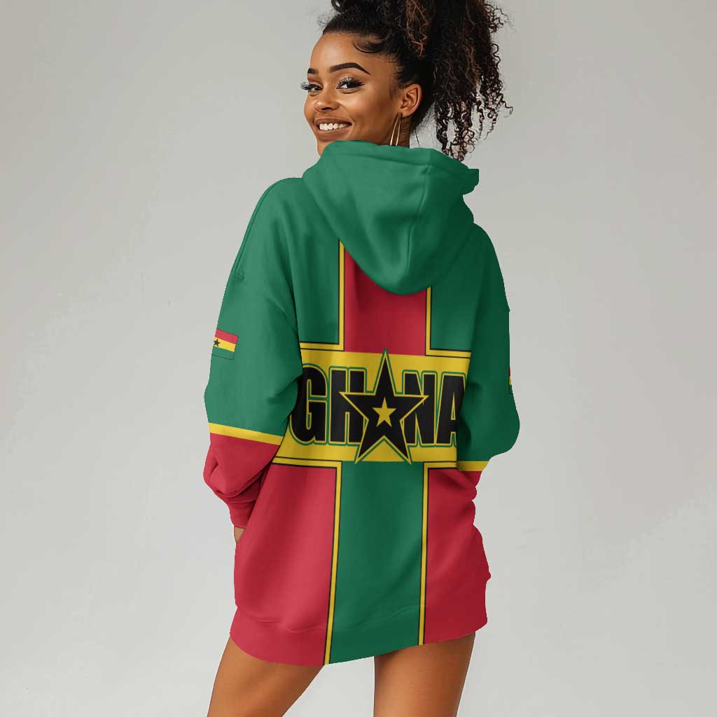 African Ghana Hoodie Dress Flag with Coat of Arms Simple Design