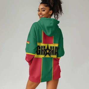 African Ghana Hoodie Dress Flag with Coat of Arms Simple Design