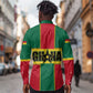 African Ghana Long Sleeve Button Shirt Flag with Coat of Arms Simple Design