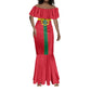 African Ghana Mermaid Dress Flag with Coat of Arms Simple Design
