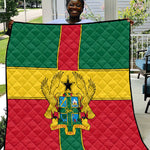 African Ghana Quilt Flag with Coat of Arms Simple Design
