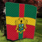 African Ghana Quilt Flag with Coat of Arms Simple Design