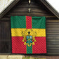 African Ghana Quilt Flag with Coat of Arms Simple Design