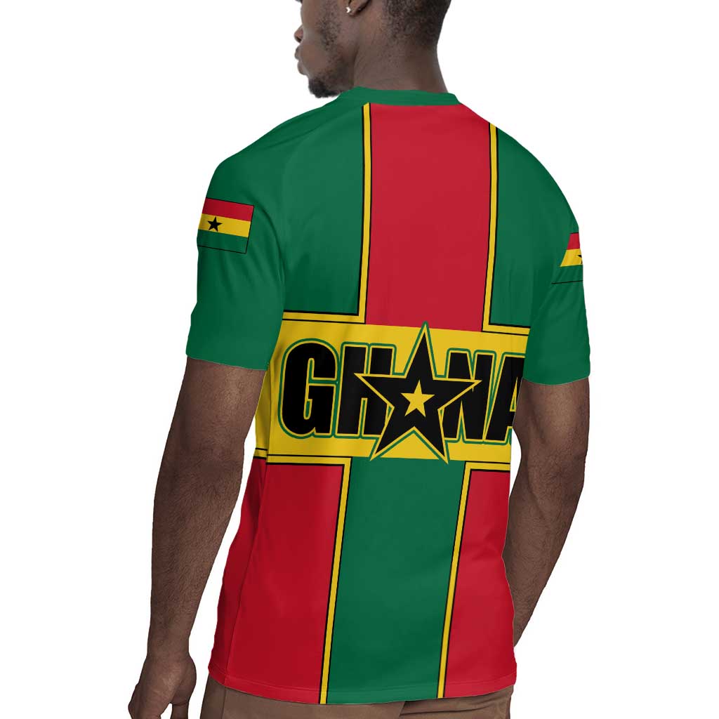 African Ghana Rugby Jersey Flag with Coat of Arms Simple Design