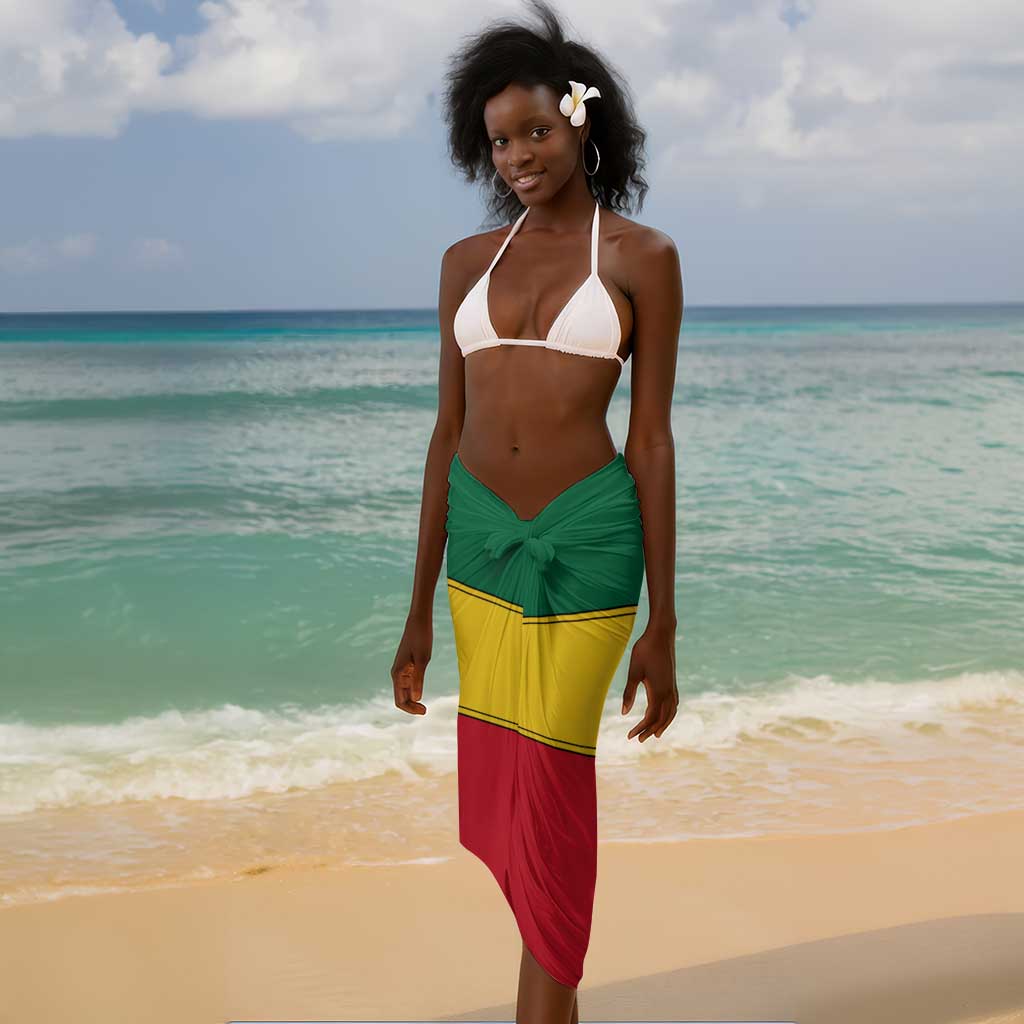 African Ghana Sarong Flag with Coat of Arms Simple Design