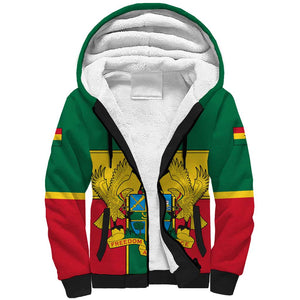 African Ghana Sherpa Hoodie Flag with Coat of Arms Simple Design