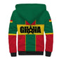 African Ghana Sherpa Hoodie Flag with Coat of Arms Simple Design