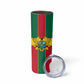 African Ghana Skinny Tumbler Flag with Coat of Arms Simple Design