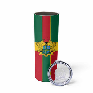African Ghana Skinny Tumbler Flag with Coat of Arms Simple Design