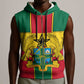 African Ghana Sleeveless Zip Hoodie Flag with Coat of Arms Simple Design - African Pride
