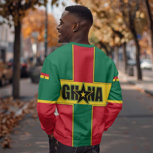 African Ghana Sweatshirt Flag with Coat of Arms Simple Design