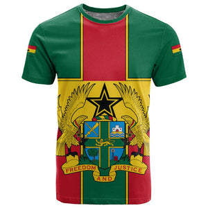 African Ghana T shirt Flag with Coat of Arms Simple Design