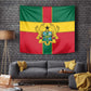 African Ghana Tapestry Flag with Coat of Arms Simple Design