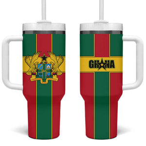 African Ghana Tumbler With Handle Flag with Coat of Arms Simple Design