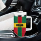 African Ghana Tumbler With Handle Flag with Coat of Arms Simple Design