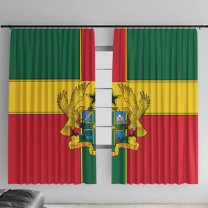 African Ghana Window Curtain Flag with Coat of Arms Simple Design