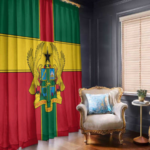 African Ghana Window Curtain Flag with Coat of Arms Simple Design