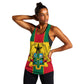 African Ghana Women Racerback Tank Flag with Coat of Arms Simple Design