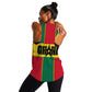 African Ghana Women Racerback Tank Flag with Coat of Arms Simple Design