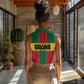 African Ghana Women Sleeveless Polo Shirt Flag with Coat of Arms Simple Design